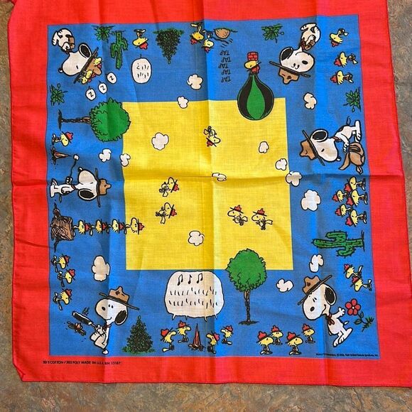 Peanuts Snoopy Scouting Scarf Vintage 21.5” Square Cotton Bandana - Picture 1 of 5